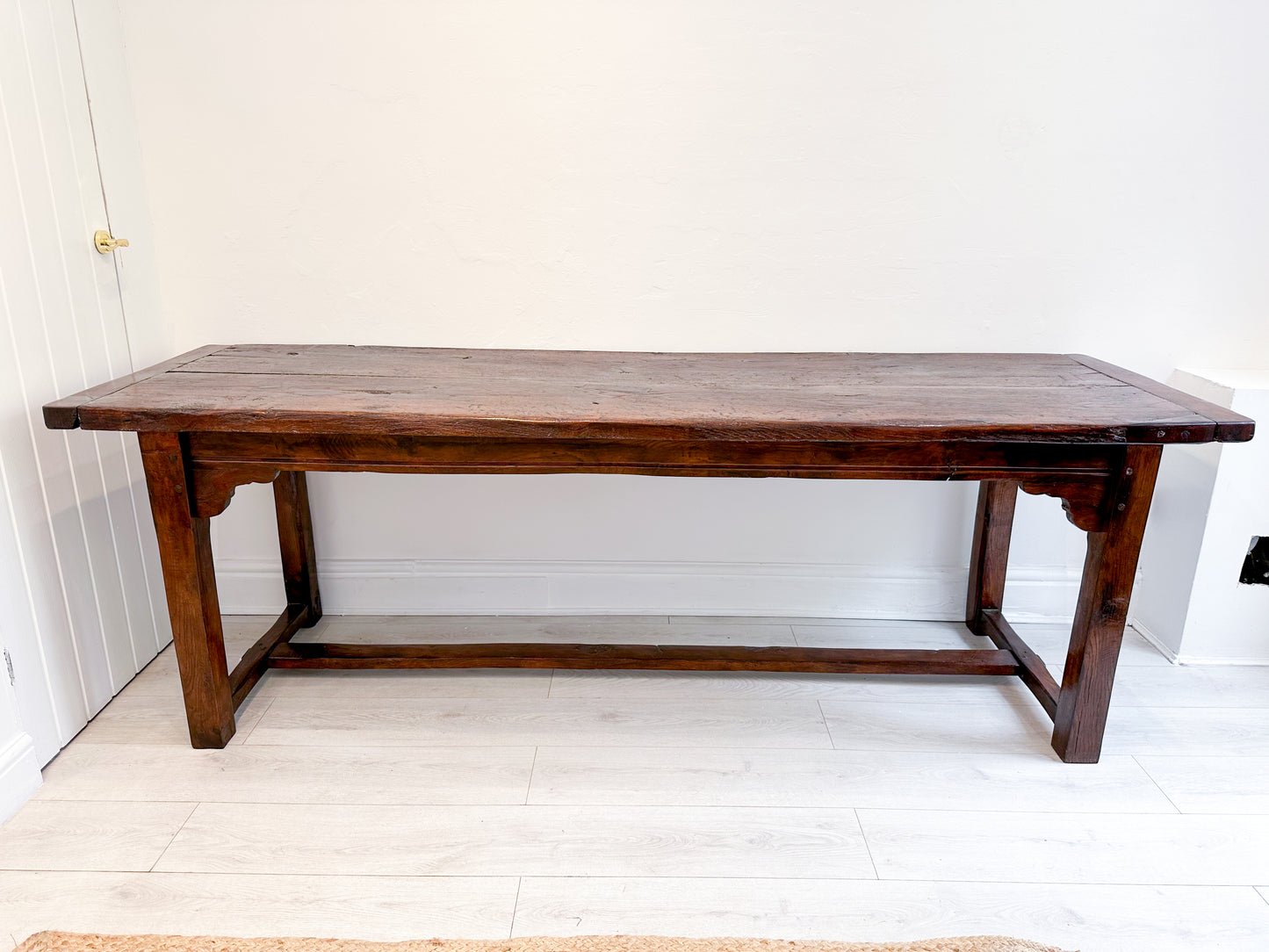 Antique Large Oak Farmhouse Refectory Table / Kitchen Dining Table