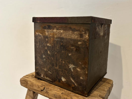 Vintage Metal Biscuit Tin / Decorative Advertising Box