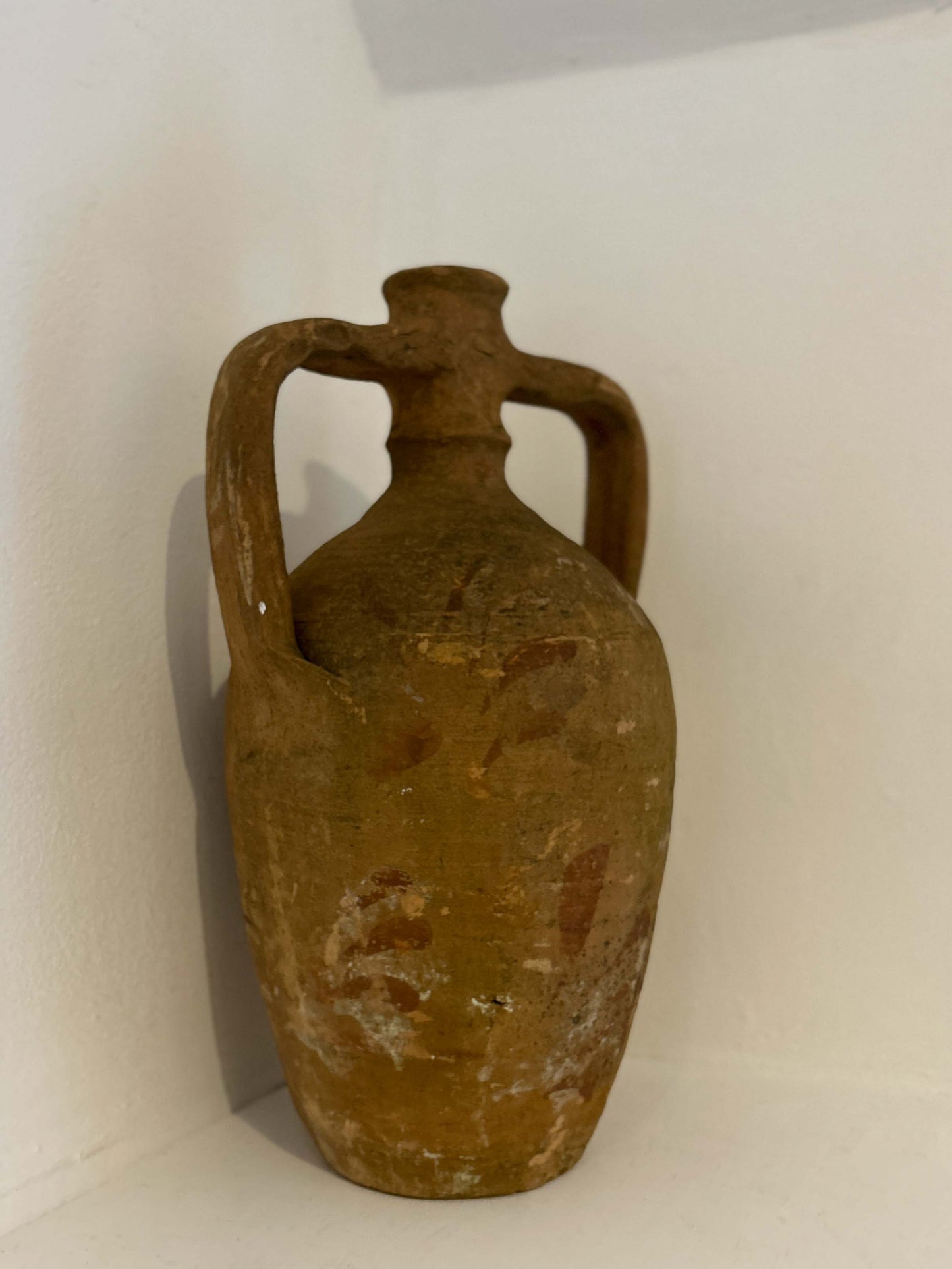 Large Antique Turkish Amphora Terracotta Pot / Decorative Vase