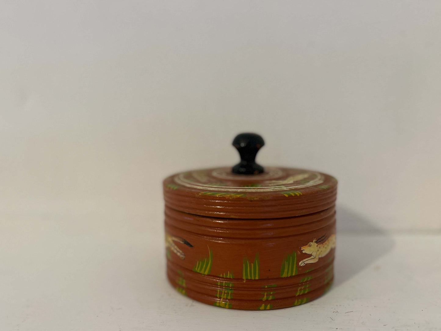 Antique Vintage Wooden Hand-Painted Indian Trinket Box
