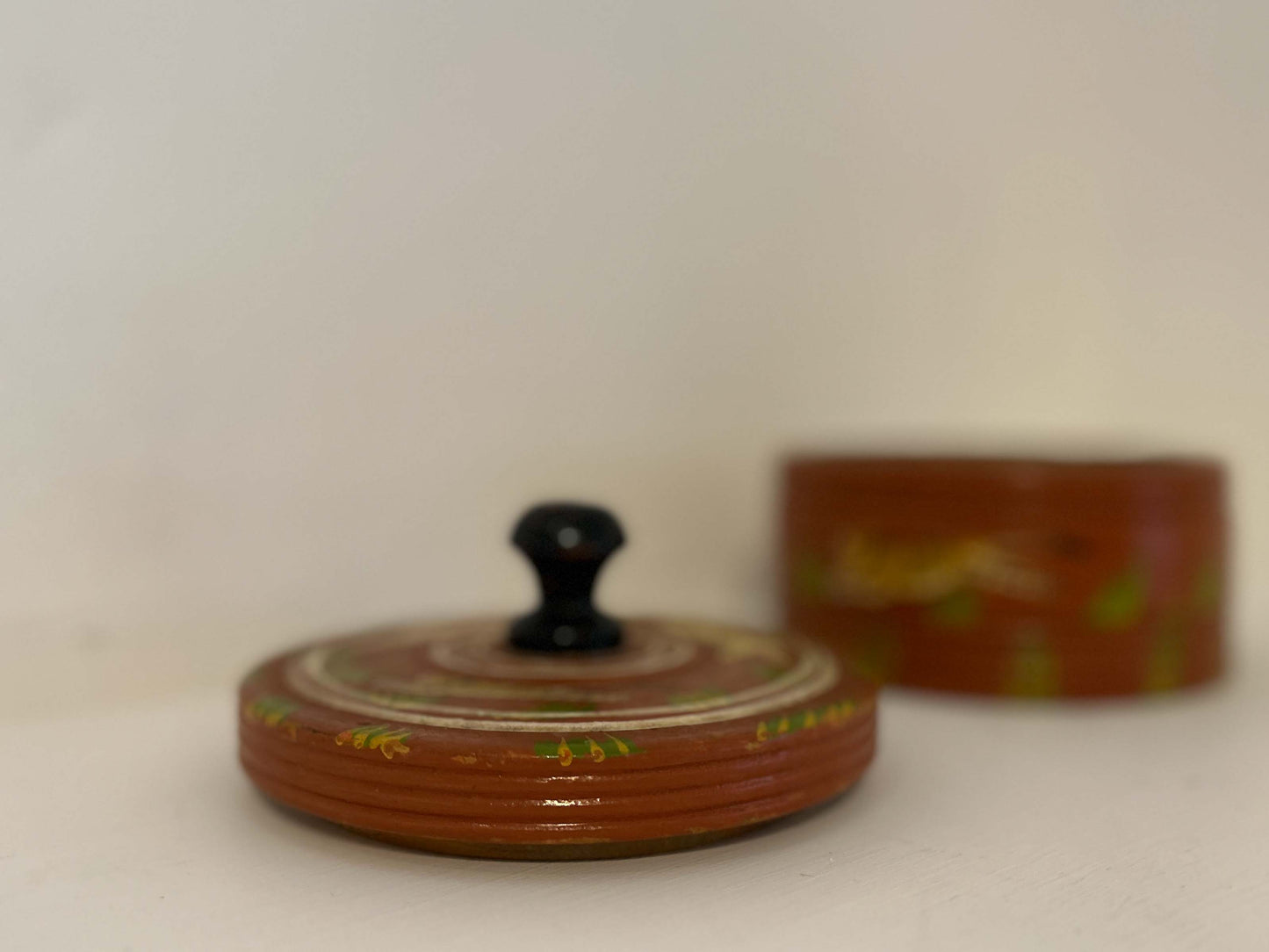 Antique Vintage Wooden Hand-Painted Indian Trinket Box