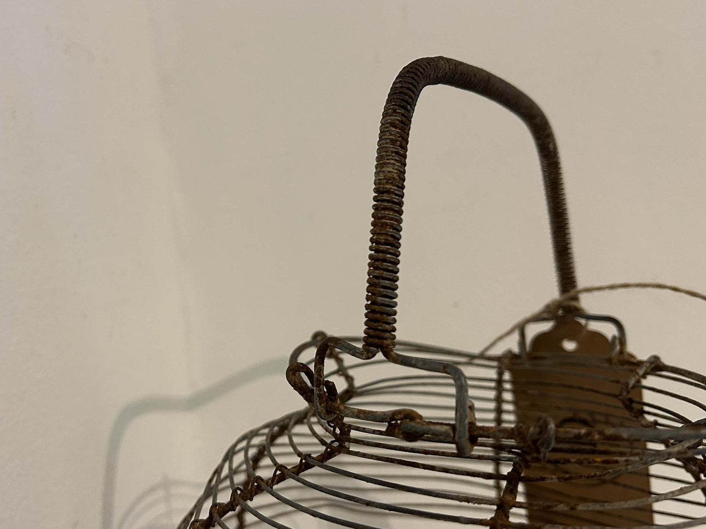 Antique Vintage Rustic Wire Farmhouse Egg Basket / Kitchen Storage