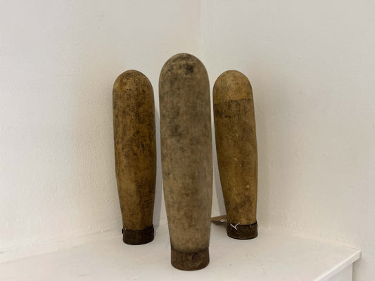 Antique Vintage Rustic French Wooden Skittles / Decorative Sculpture