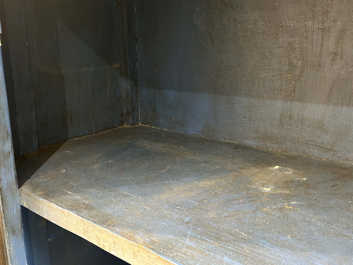 Antique Vintage Hand Painted Plaster On Pine East European Marriage Wardrobe