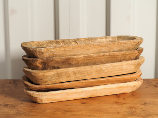 Hand Made Vintage Style Wooden Baguette Board / Dough Bowl / Natural Rustic Wood