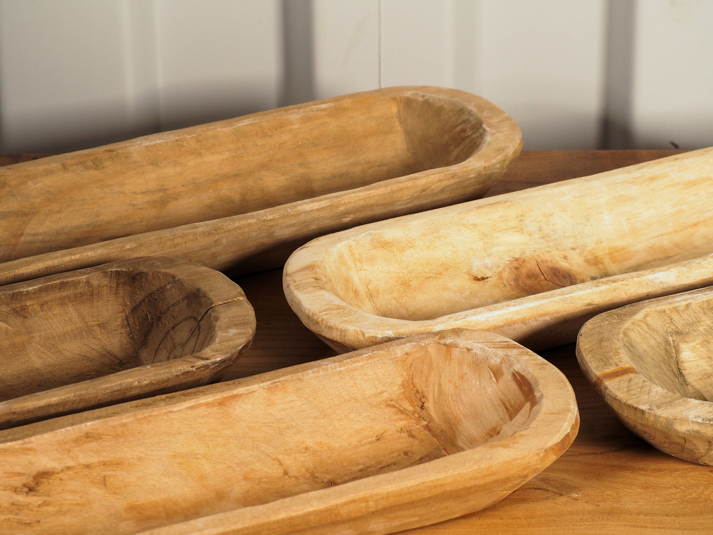 Hand Made Vintage Style Wooden Baguette Board / Dough Bowl / Natural Rustic Wood