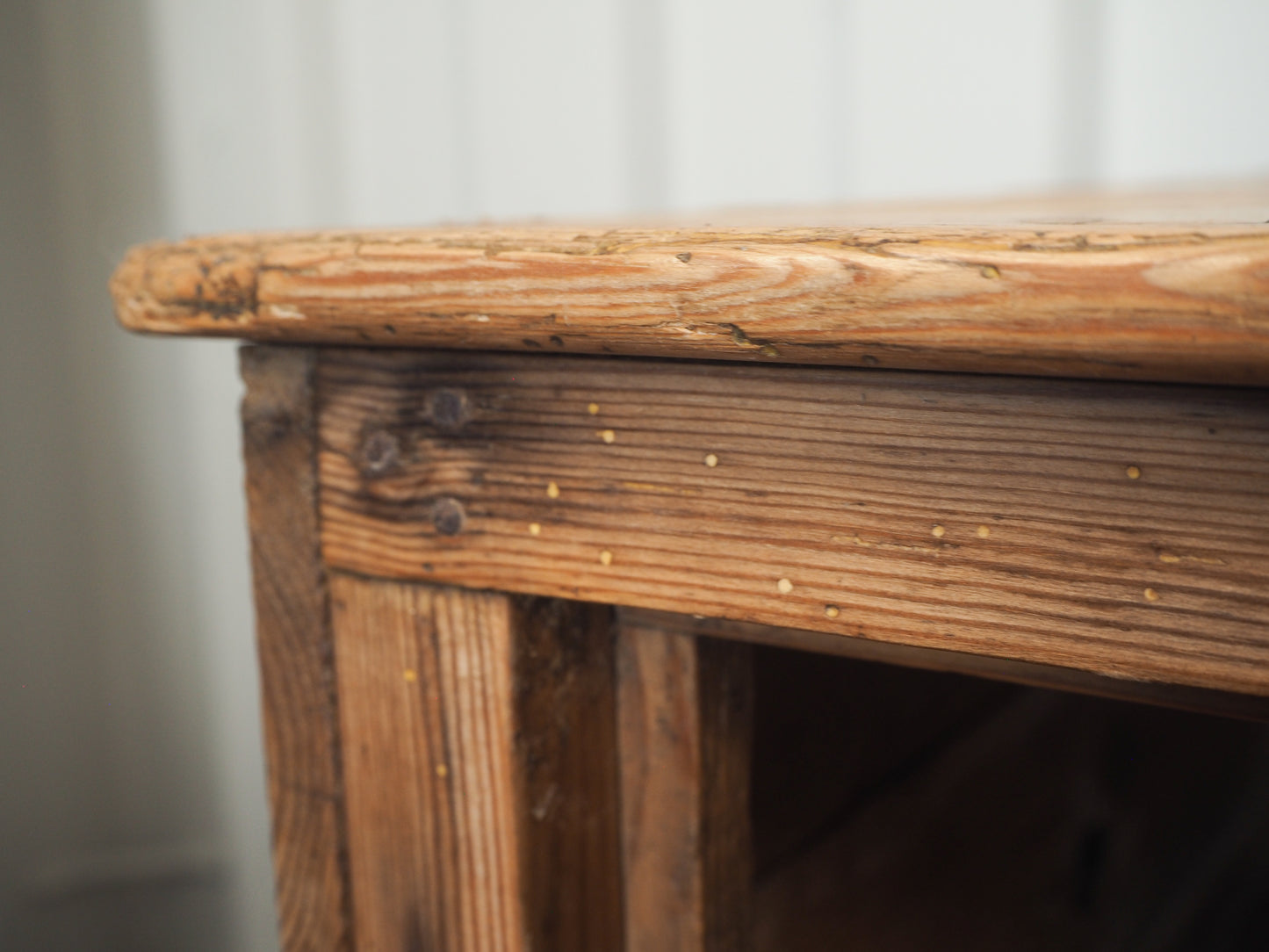Large Vintage Antique Pine Meat Safe With Latch / Side Table / Storage Cupboard
