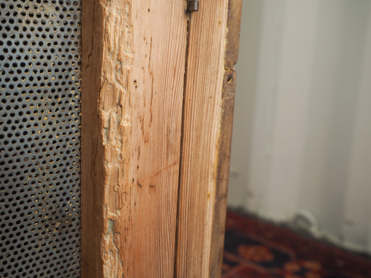 Large Vintage Antique Pine Meat Safe With Latch / Side Table / Storage Cupboard