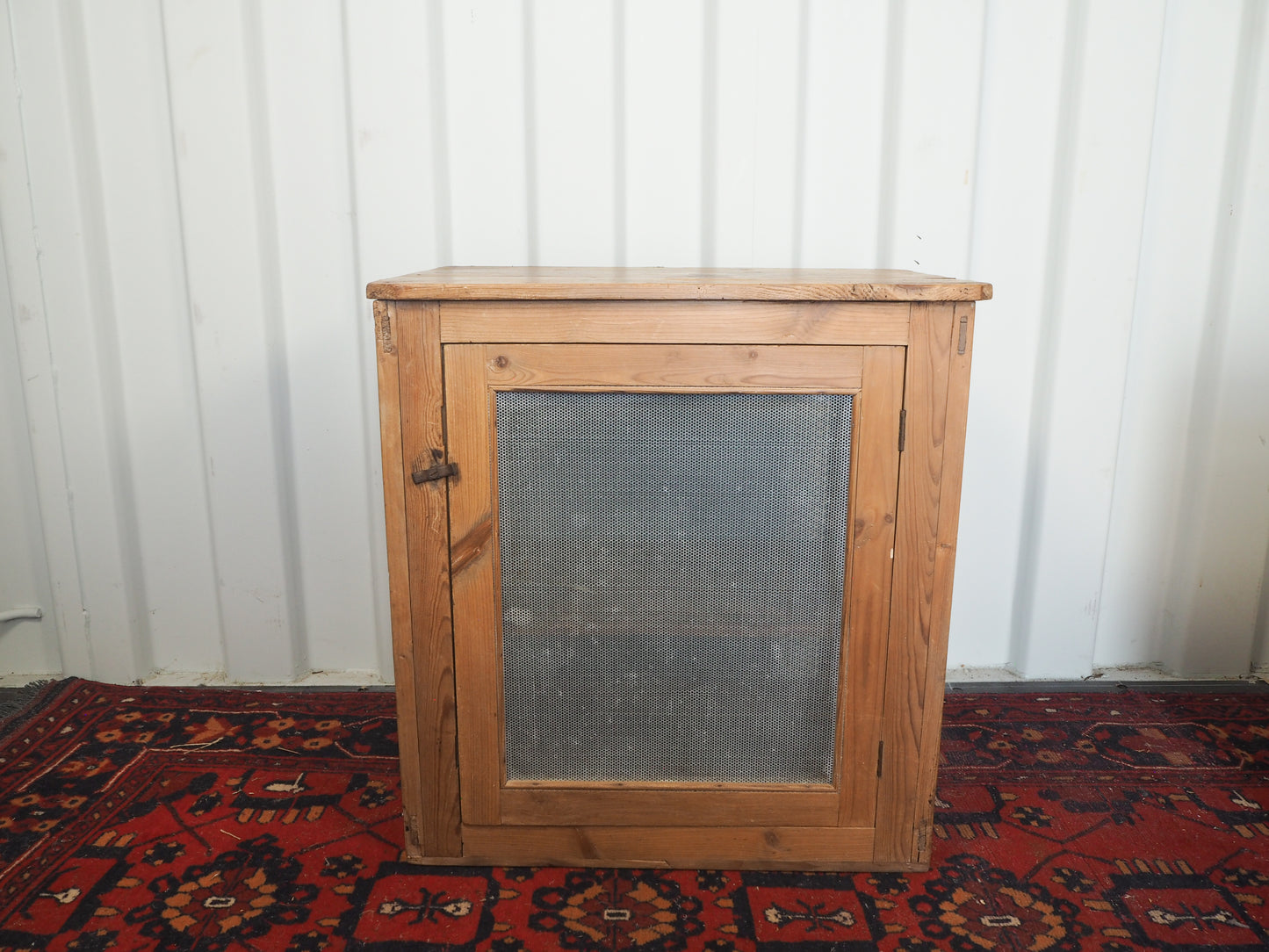 Vintage Antique Pine Meat Safe With Latch / Side Table / Storage Cupboard