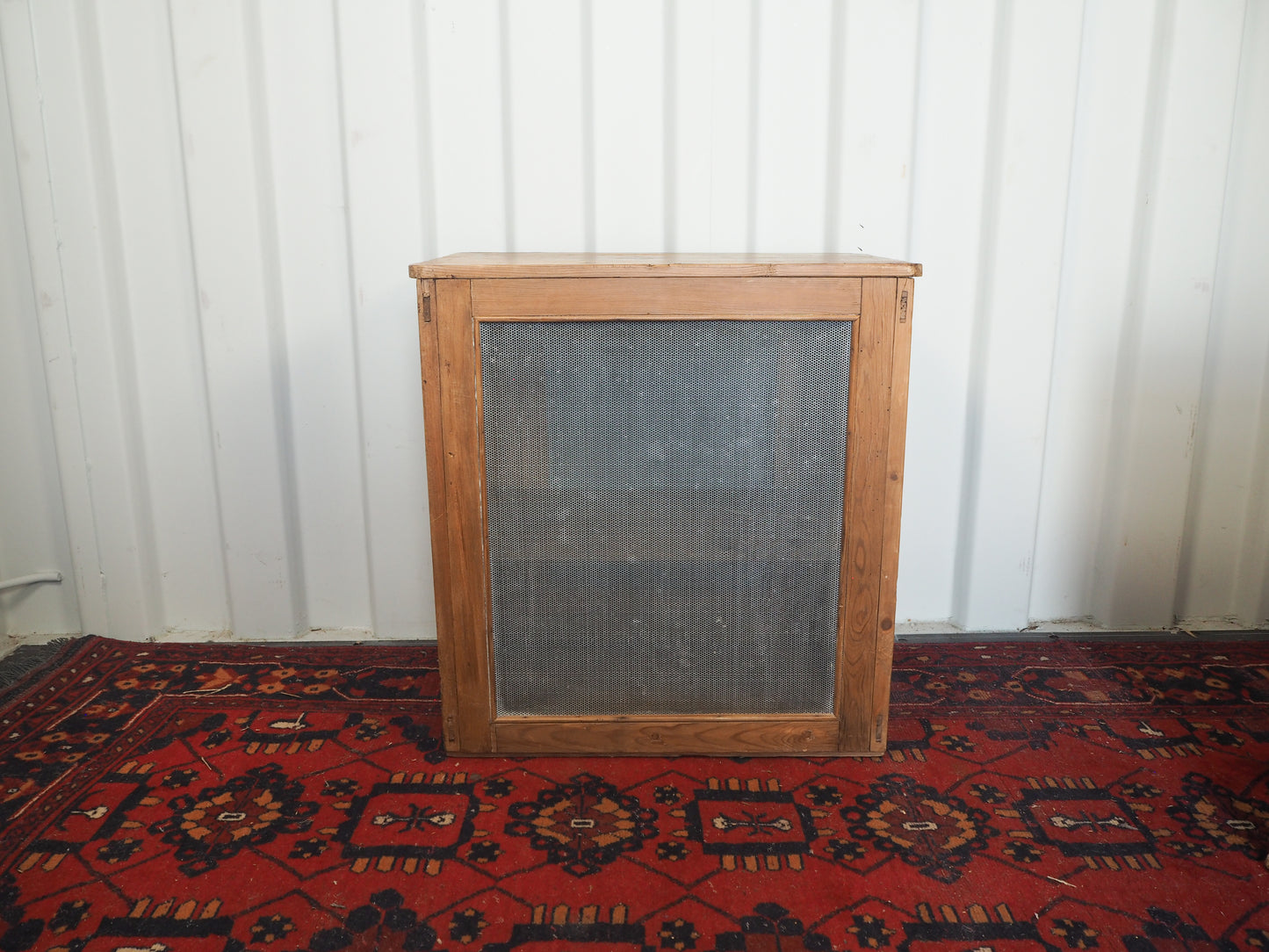 Vintage Antique Pine Meat Safe With Latch / Side Table / Storage Cupboard