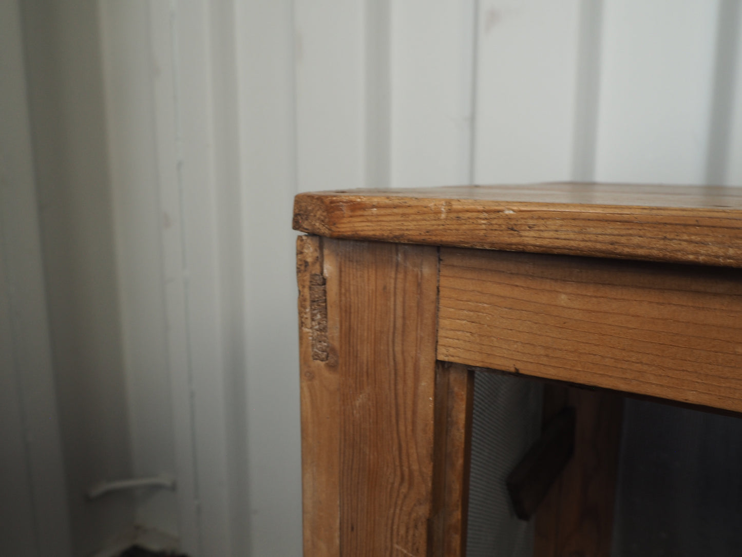 Vintage Antique Pine Meat Safe With Latch / Side Table / Storage Cupboard