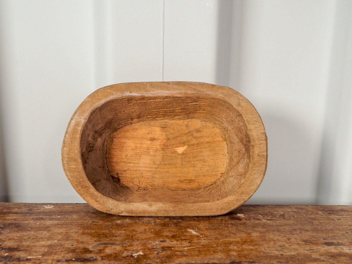 Small Vintage Style Wooden Rustic Decorative Dough Bowl