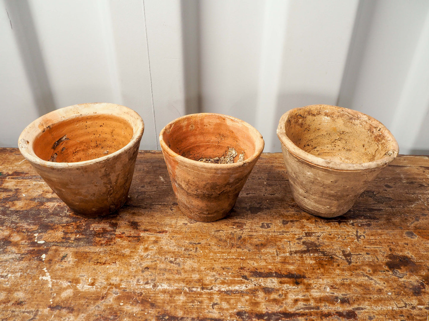 Vintage Antique French Pine Resin Collection Pot / Terracotta Plant Pot (Sold Individually)