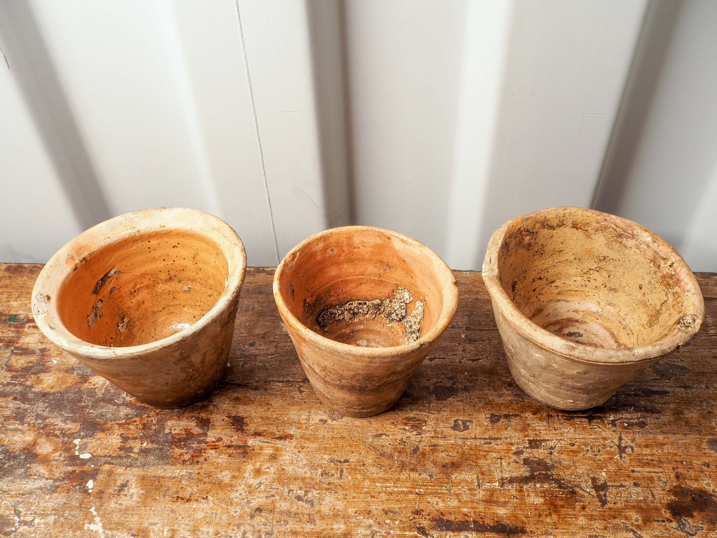 Vintage Antique French Pine Resin Collection Pot / Terracotta Plant Pot (Sold Individually)