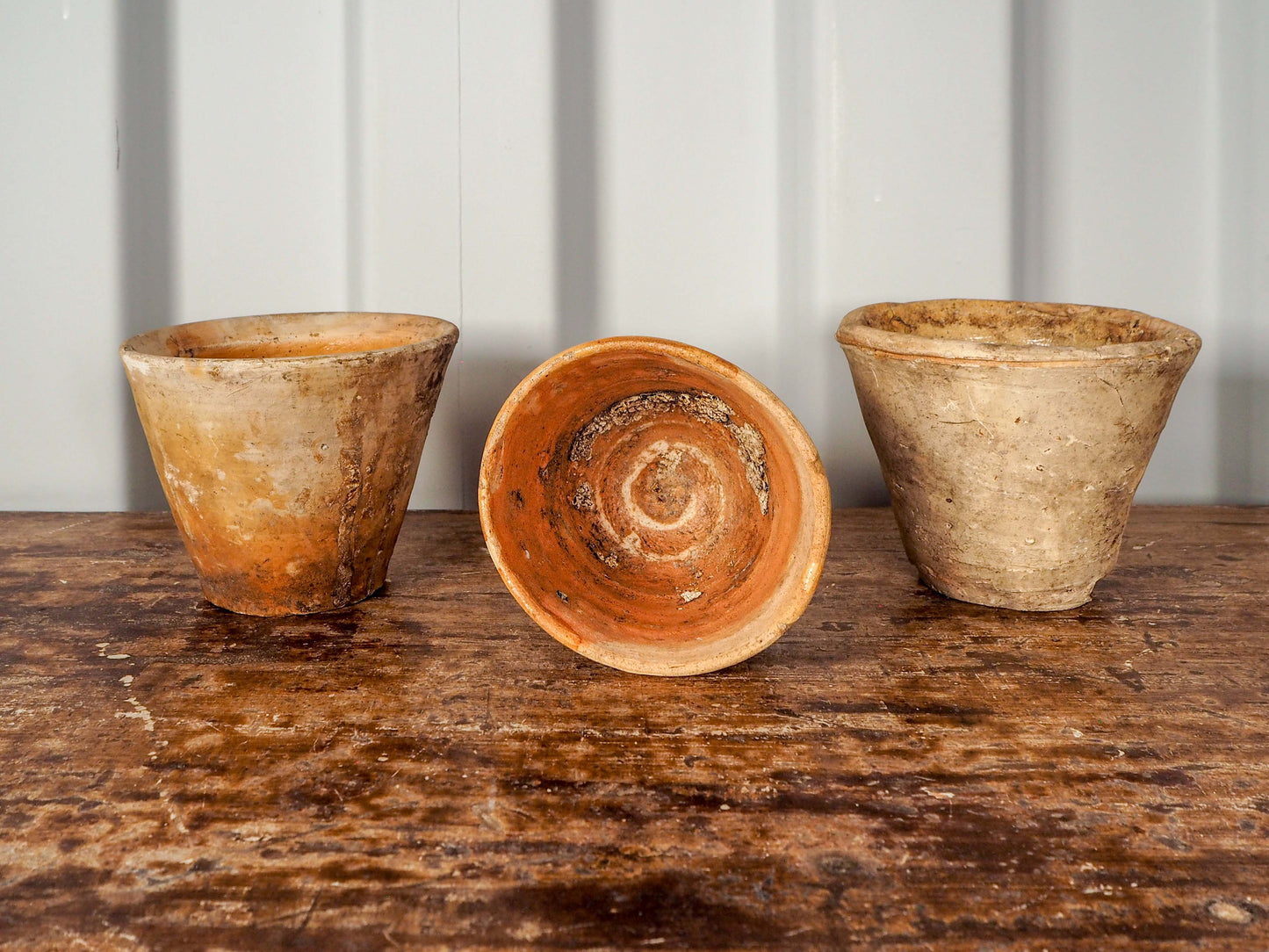 Vintage Antique French Pine Resin Collection Pot / Terracotta Plant Pot (Sold Individually)