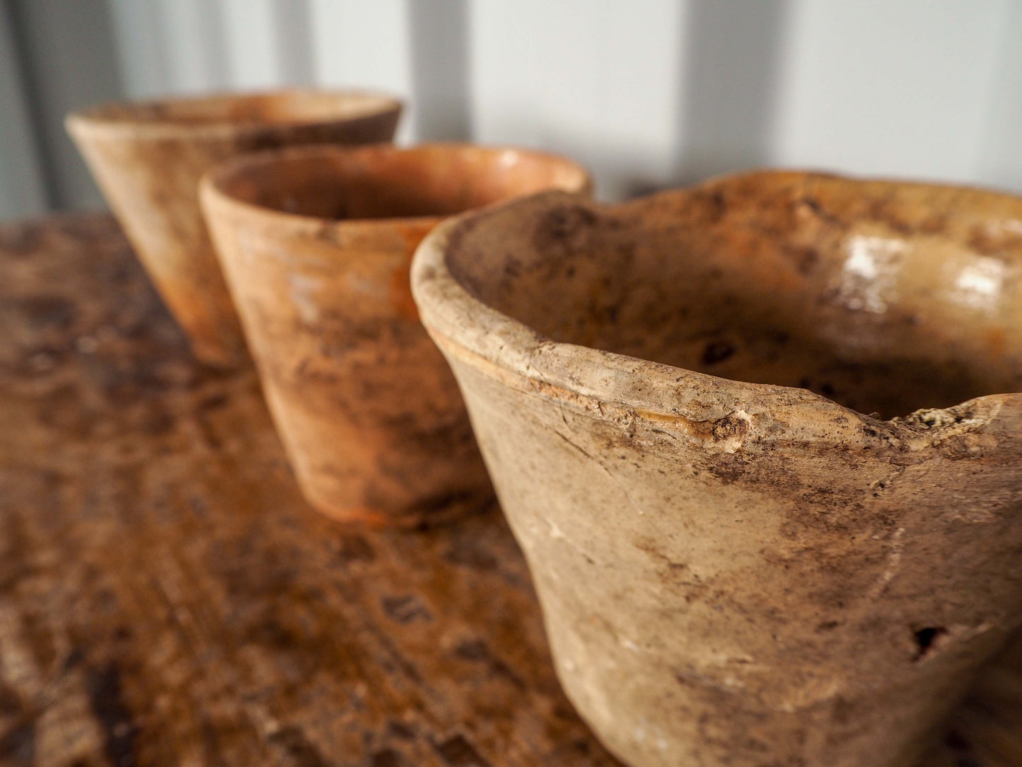 Vintage Antique French Pine Resin Collection Pot / Terracotta Plant Pot (Sold Individually)