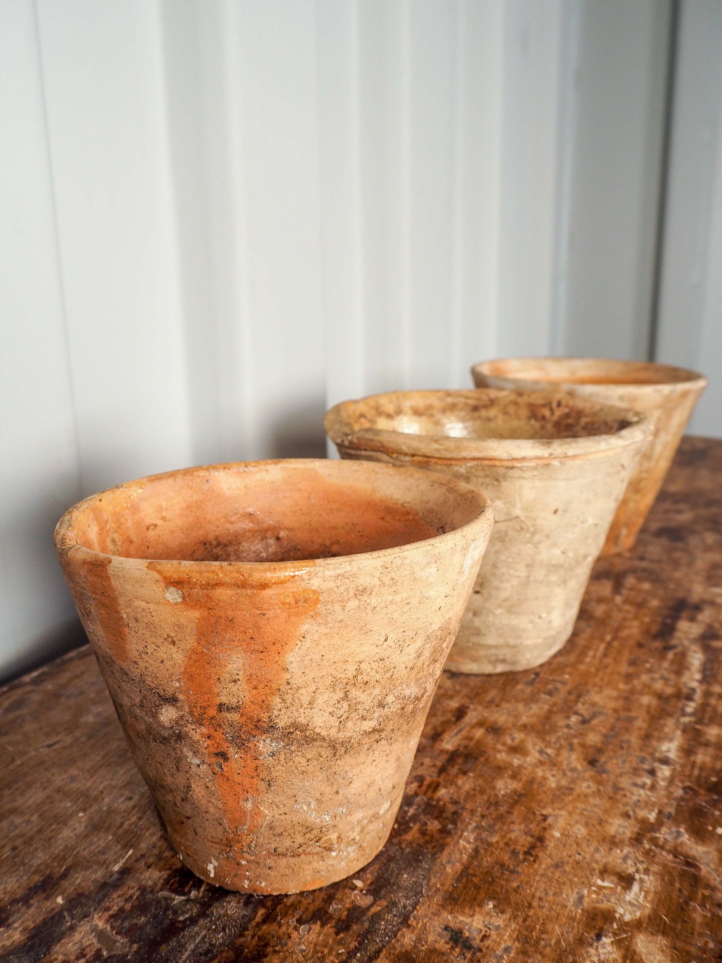 Vintage Antique French Pine Resin Collection Pot / Terracotta Plant Pot (Sold Individually)
