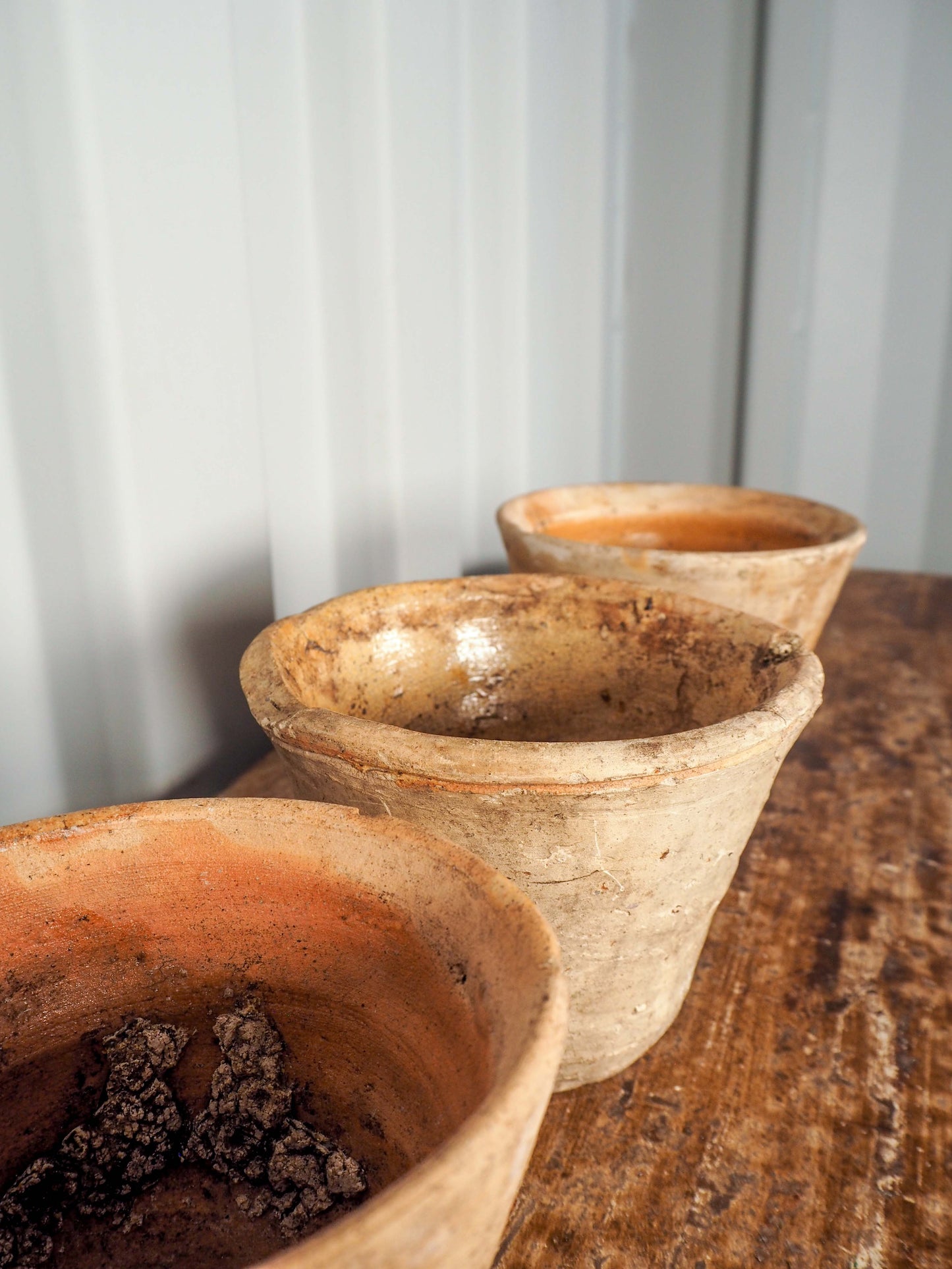 Vintage Antique French Pine Resin Collection Pot / Terracotta Plant Pot (Sold Individually)