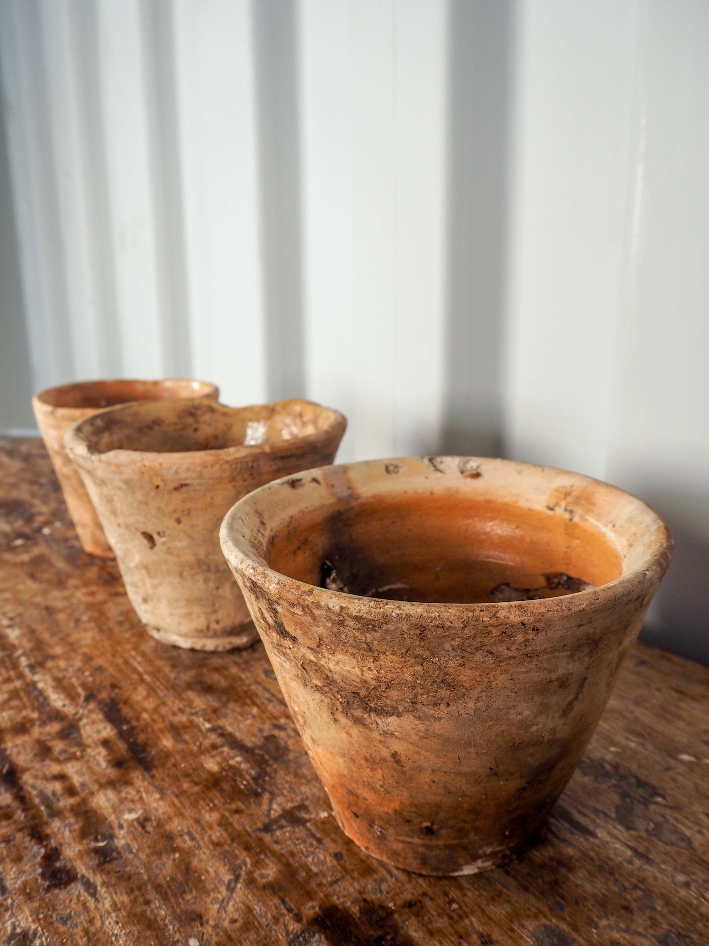 Vintage Antique French Pine Resin Collection Pot / Terracotta Plant Pot (Sold Individually)