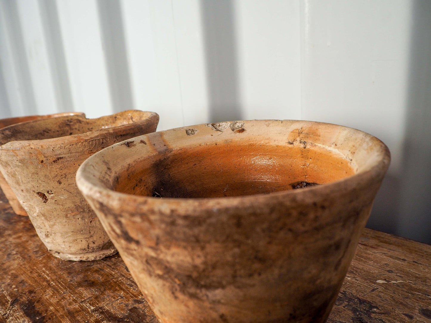 Vintage Antique French Pine Resin Collection Pot / Terracotta Plant Pot (Sold Individually)