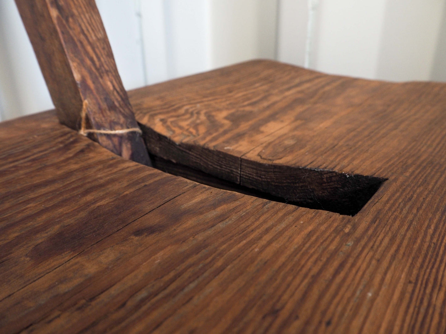 Antique 19th Century Original Pine Railway Bench Reversible Backrest