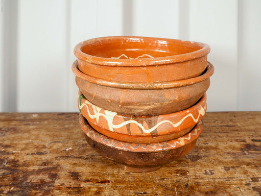 Vintage Romanian Hungarian Clay Decorative Bowls / Trinket Bowl (Sold Individually)