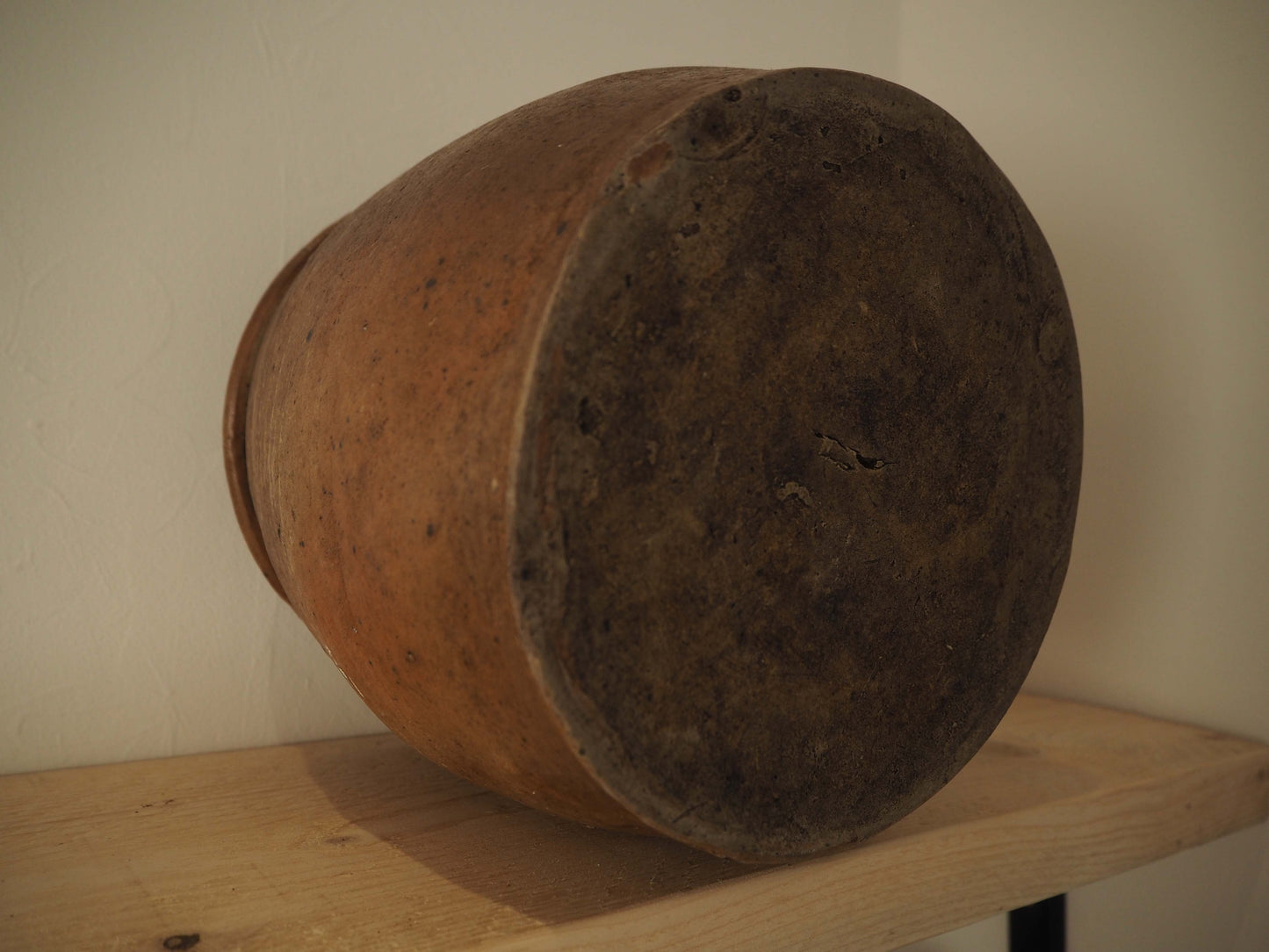 Vintage Antique Rustic French Handmade Confit Pot With Handle / Kitchen Storage Jar