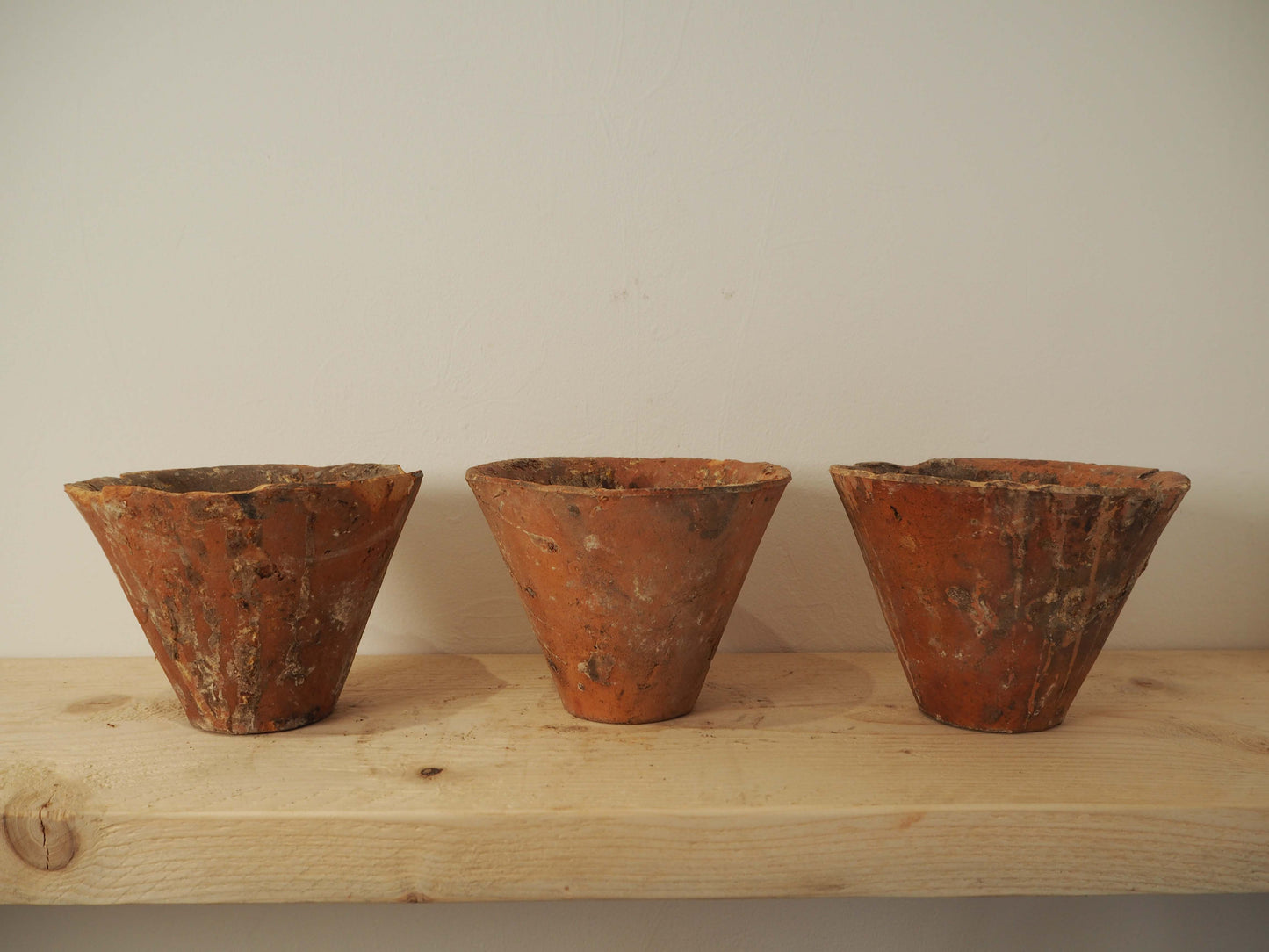Vintage Antique French Terracotta Pine Resin Collection Pot Candles (Sold Individually)