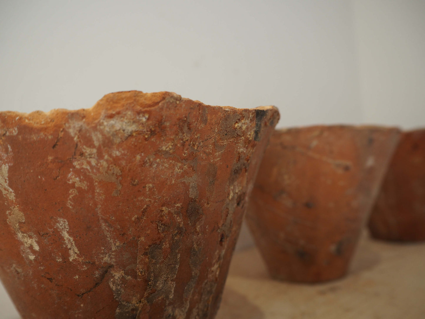 Vintage Antique French Terracotta Pine Resin Collection Pot Candles (Sold Individually)