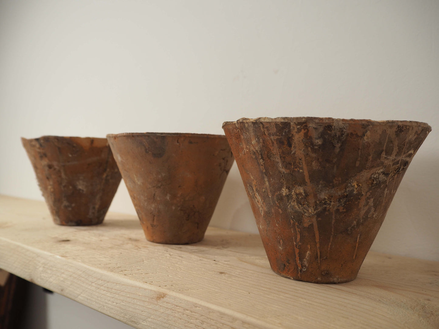 Vintage Antique French Terracotta Pine Resin Collection Pot Candles (Sold Individually)