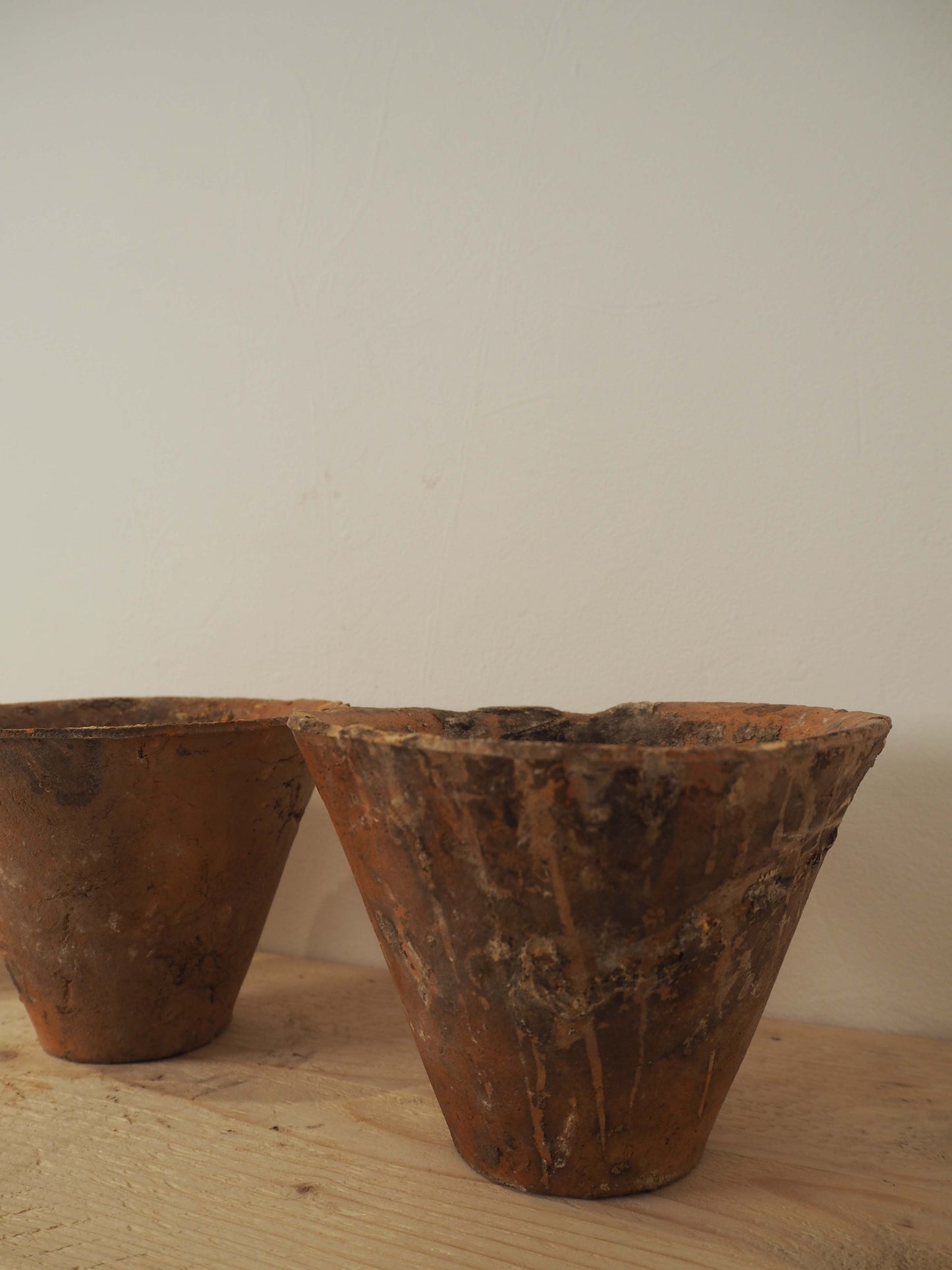 Vintage Antique French Terracotta Pine Resin Collection Pot Candles (Sold Individually)