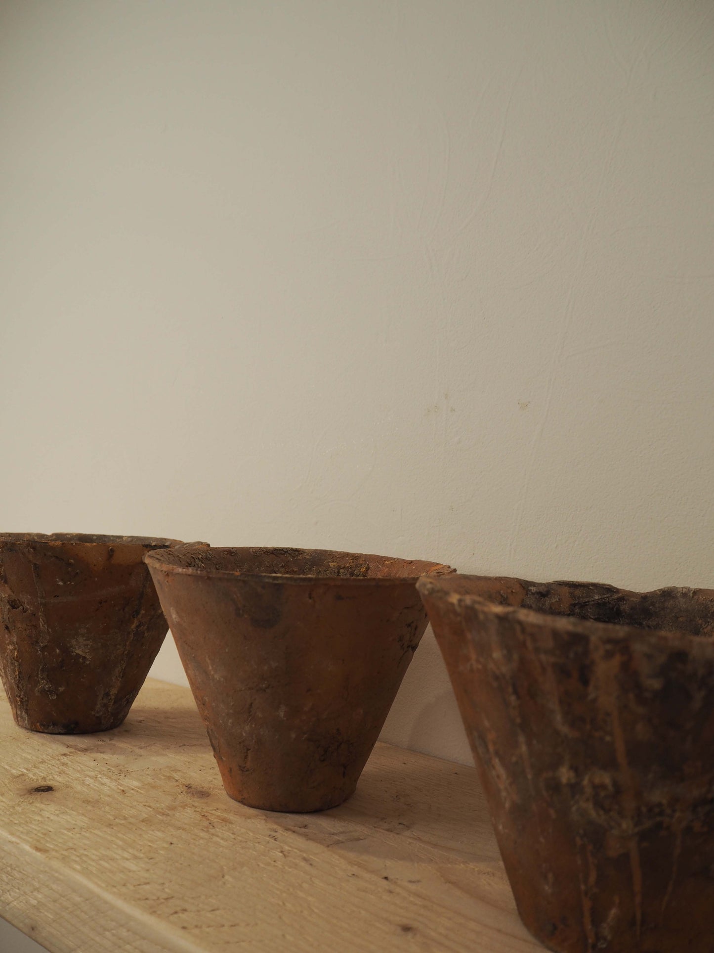 Vintage Antique French Terracotta Pine Resin Collection Pot Candles (Sold Individually)