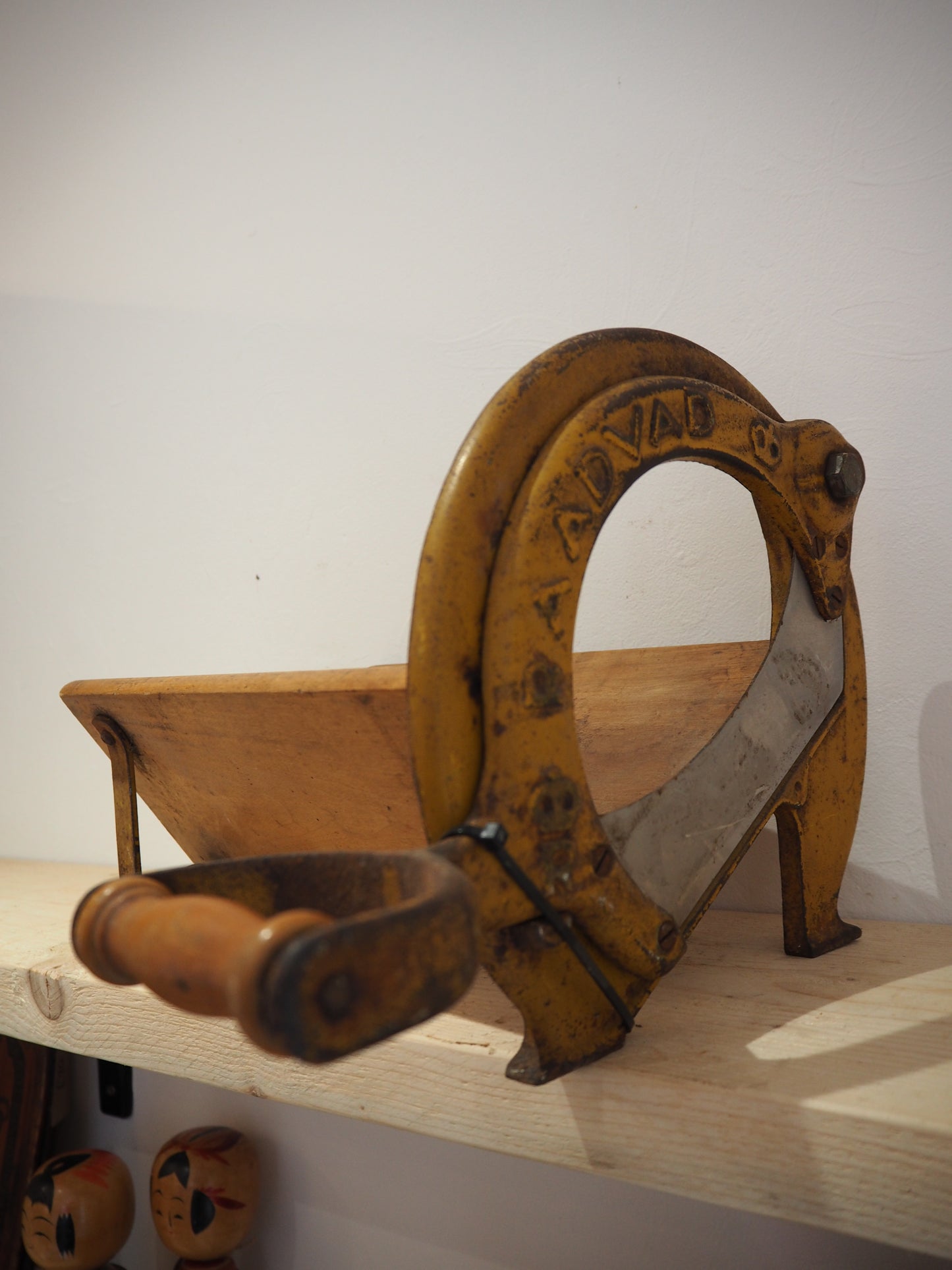 Antique Vintage Royal Raadvad Bread Slicer / Cutter - Cream Danish Breadcutter / Book Holder