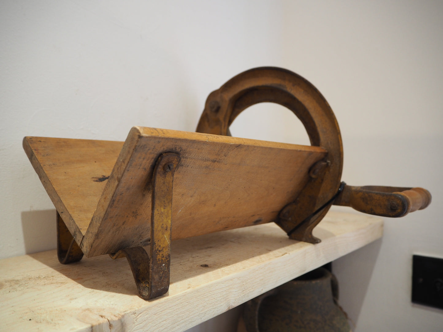 Antique Vintage Royal Raadvad Bread Slicer / Cutter - Cream Danish Breadcutter / Book Holder