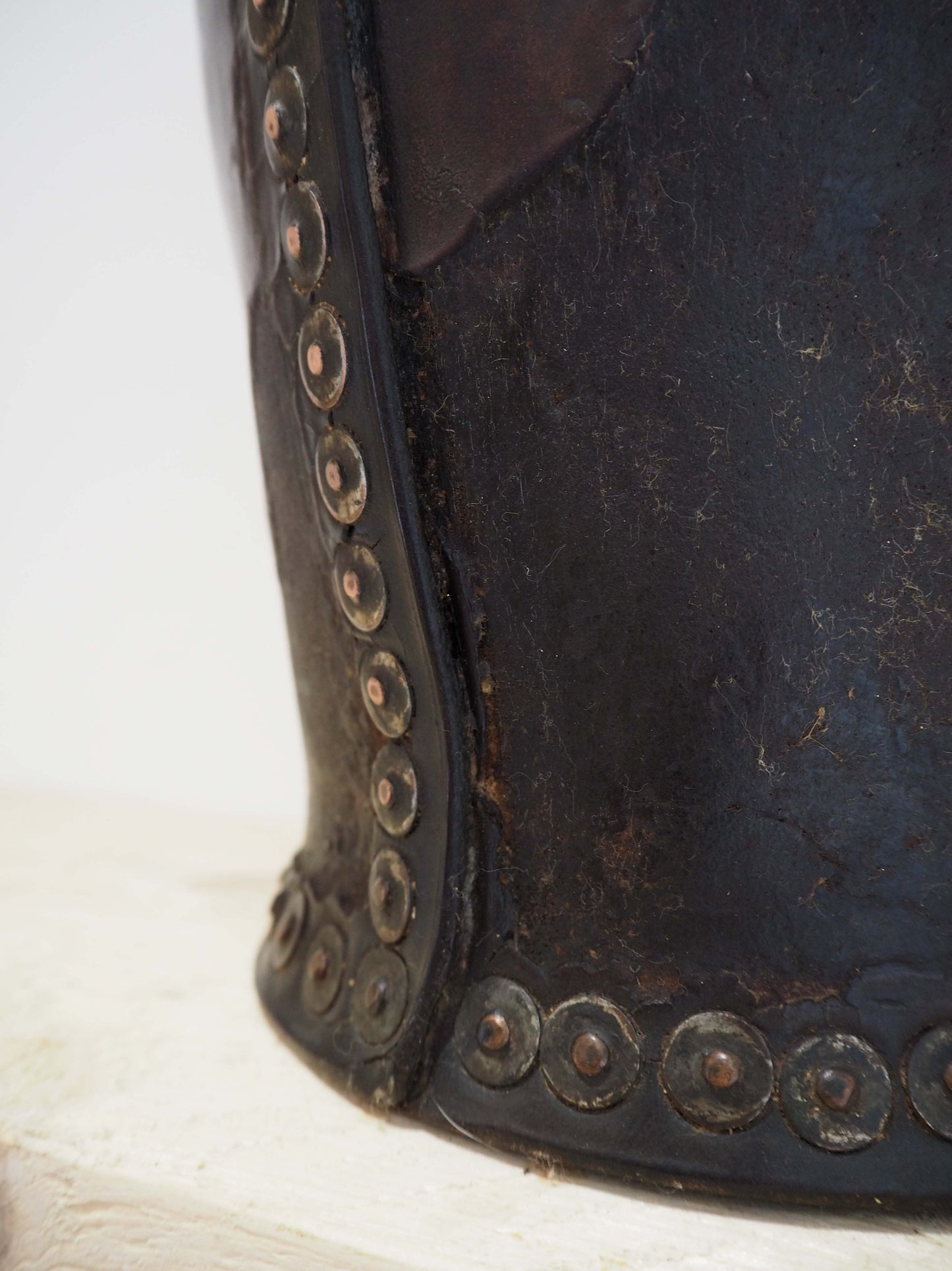 Antique Victorian Leather Fire Bucket / Fireplace Storage