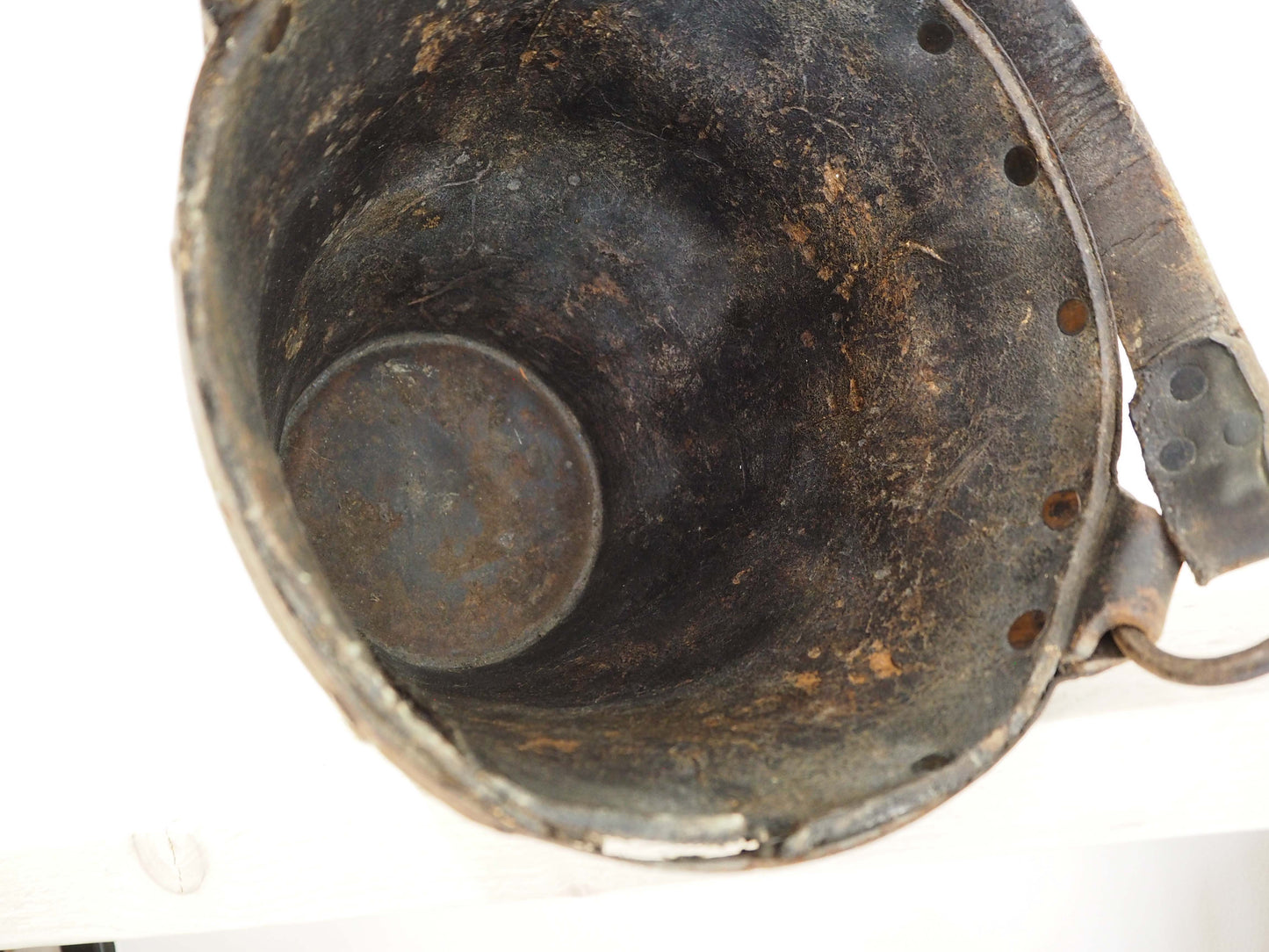 Antique Victorian Leather Fire Bucket / Fireplace Storage