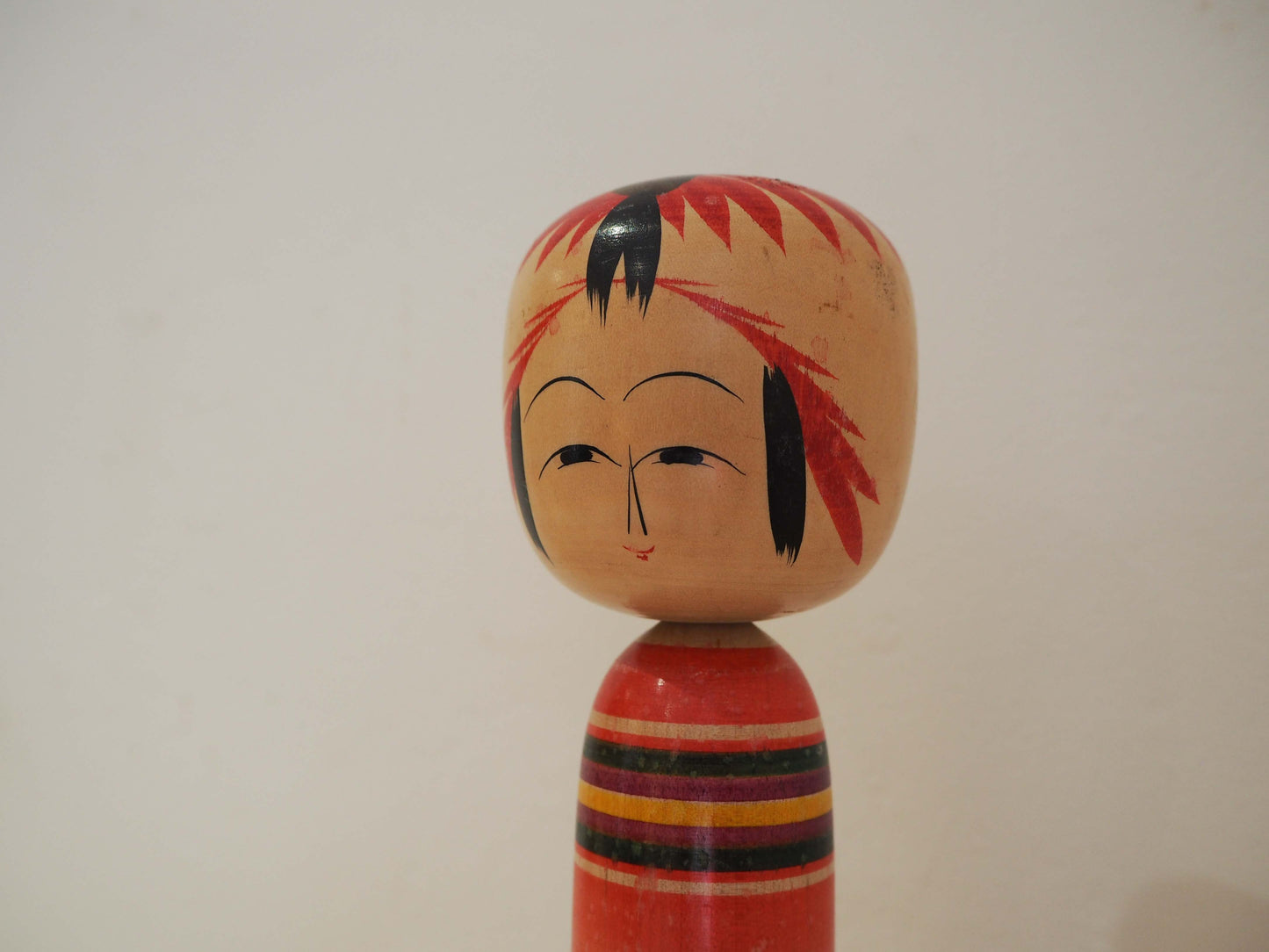 Vintage Antique Wooden Hand-Painted Mid-Century Japanese Kokeshi Dolls