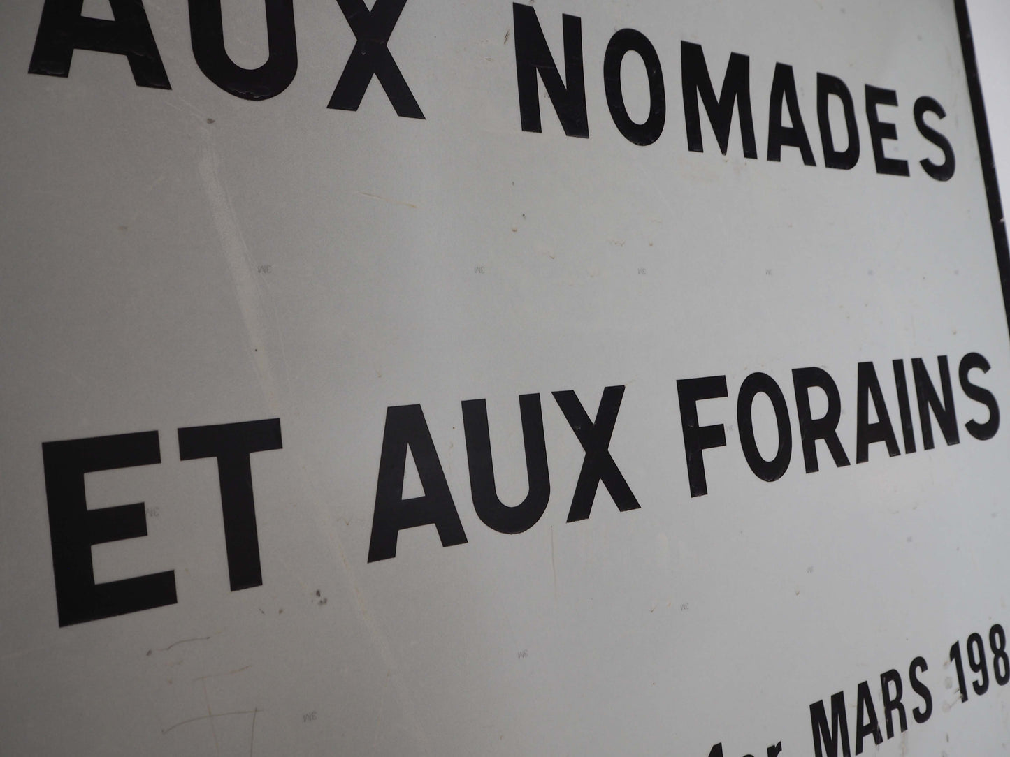 Vintage Antique Old French Metal Road Sign / Black & White Text / Large Wall Art