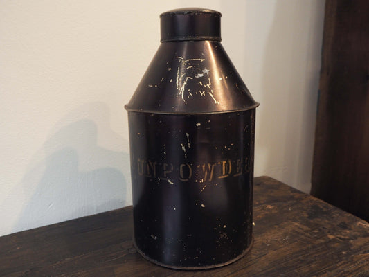 Vintage 'Gunpowder' Toleware Metal Canister / Decorative Storage Container