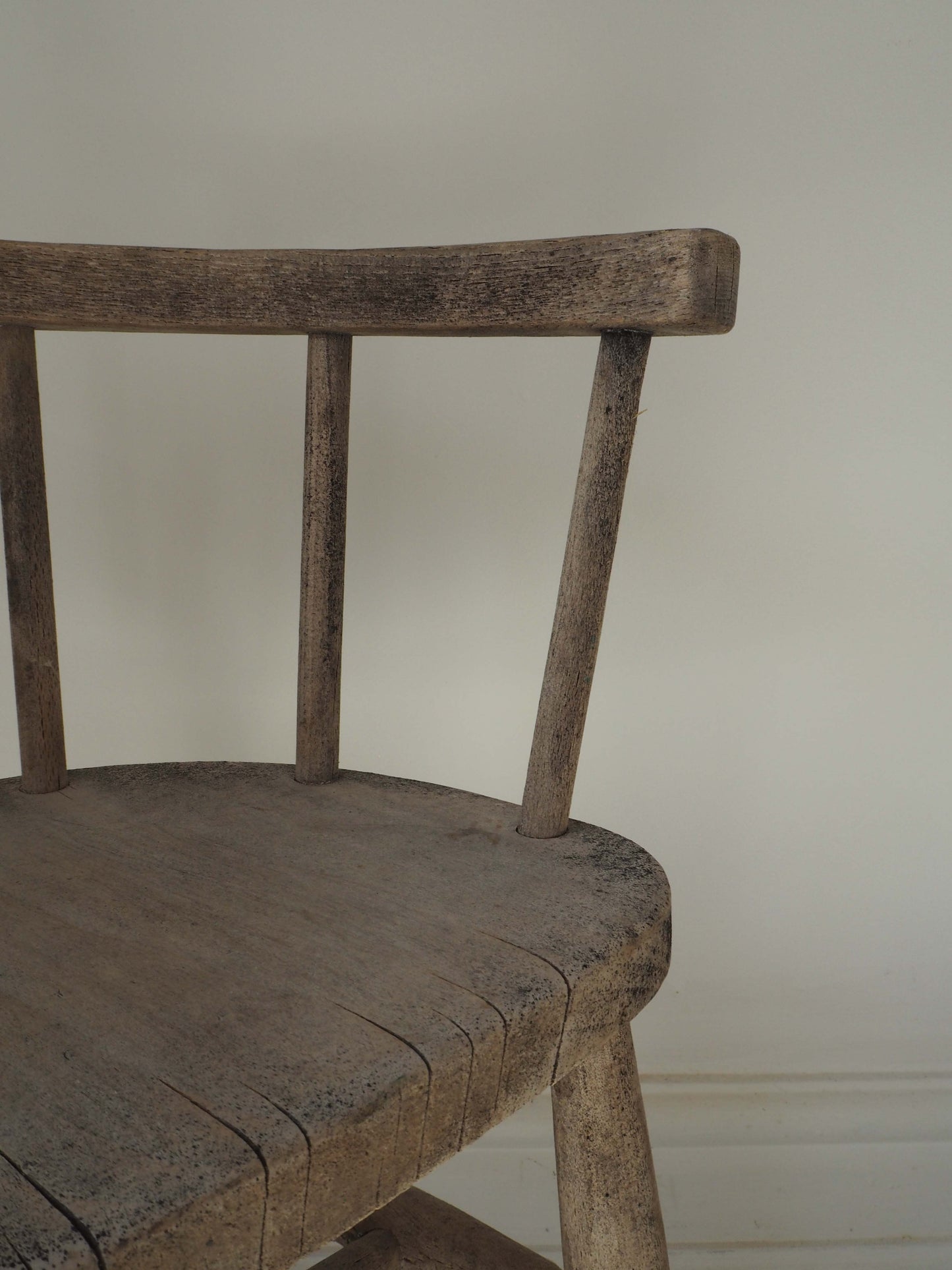Antique Vintage 20th Century Child's Elm Windsor Wooden Chair