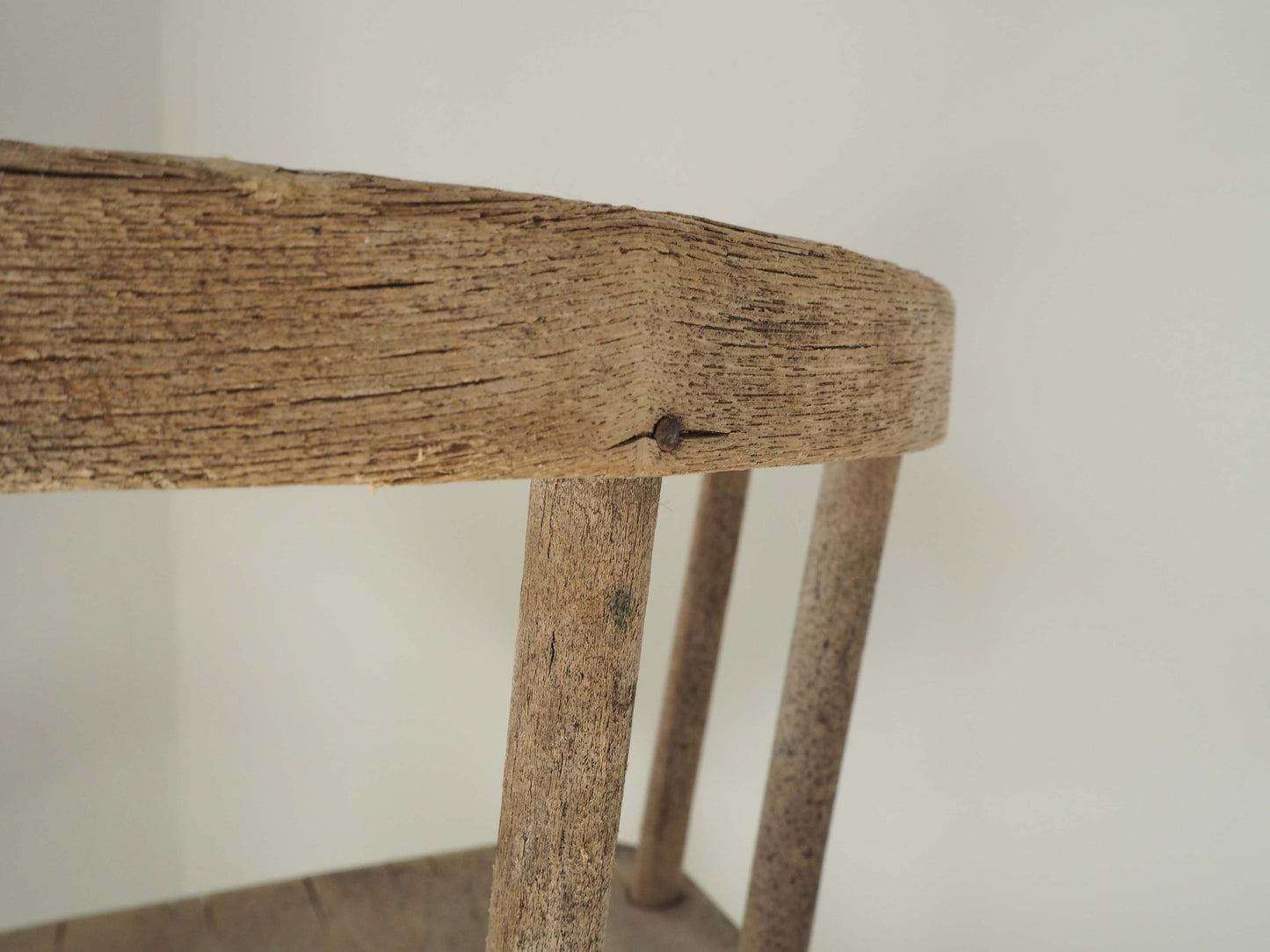 Antique Vintage 20th Century Child's Elm Windsor Wooden Chair