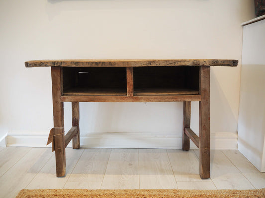 Antique Chinese Elm Wooden School Desk Circa 1850 / Original Console Table