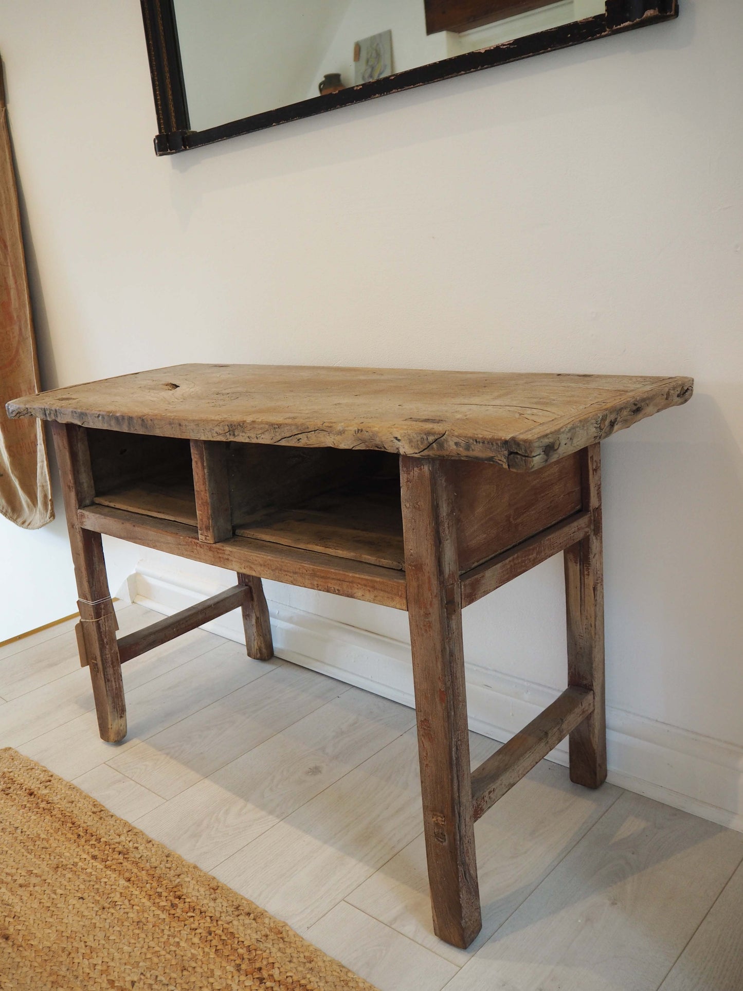 Antique Chinese Elm Wooden School Desk Circa 1850 / Original Console Table