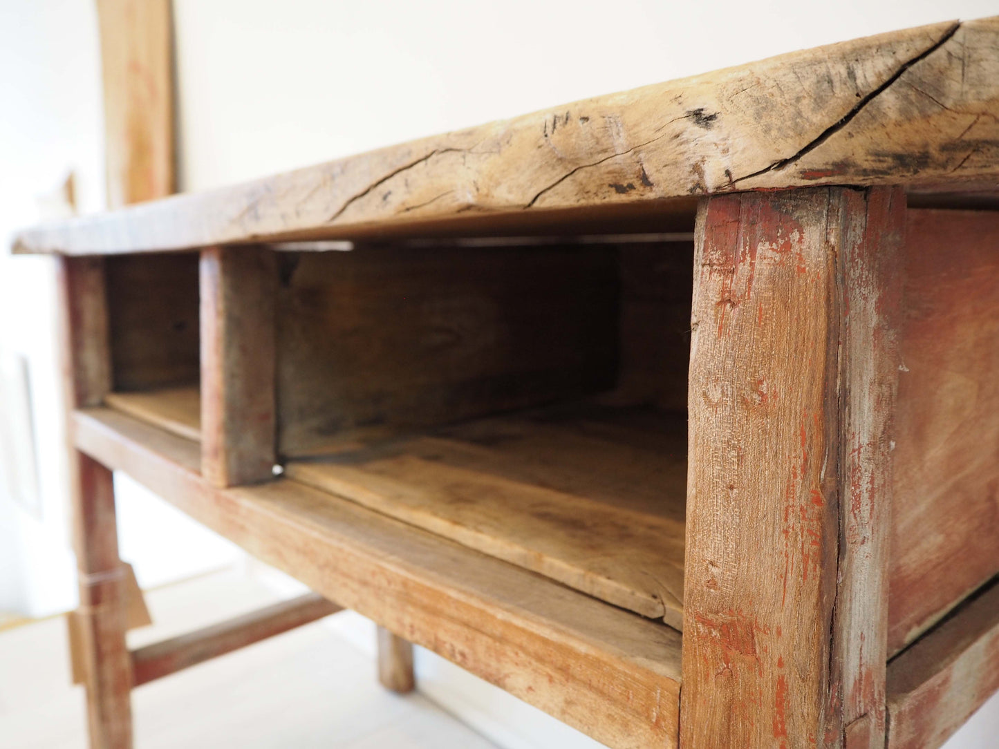 Antique Chinese Elm Wooden School Desk Circa 1850 / Original Console Table