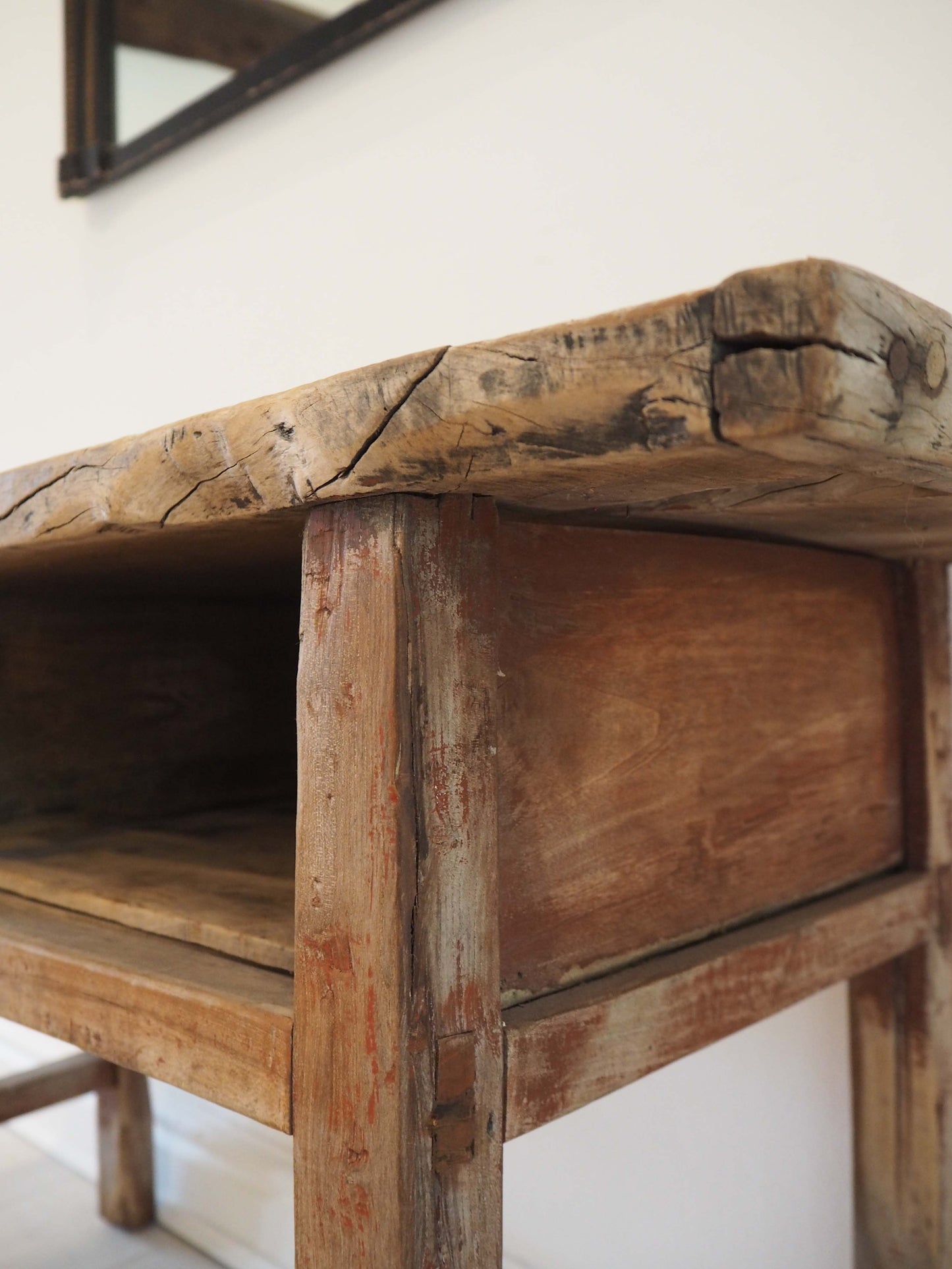 Antique Chinese Elm Wooden School Desk Circa 1850 / Original Console Table
