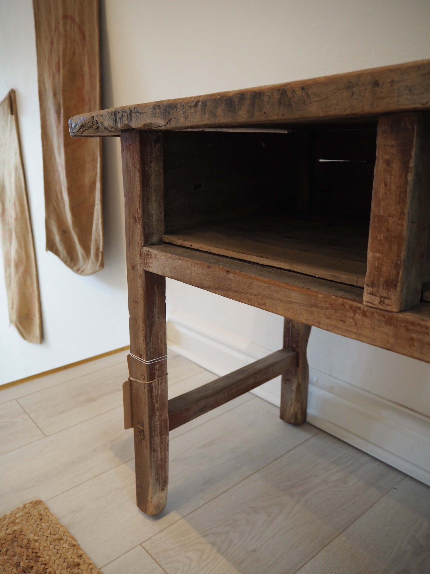 Antique Chinese Elm Wooden School Desk Circa 1850 / Original Console Table