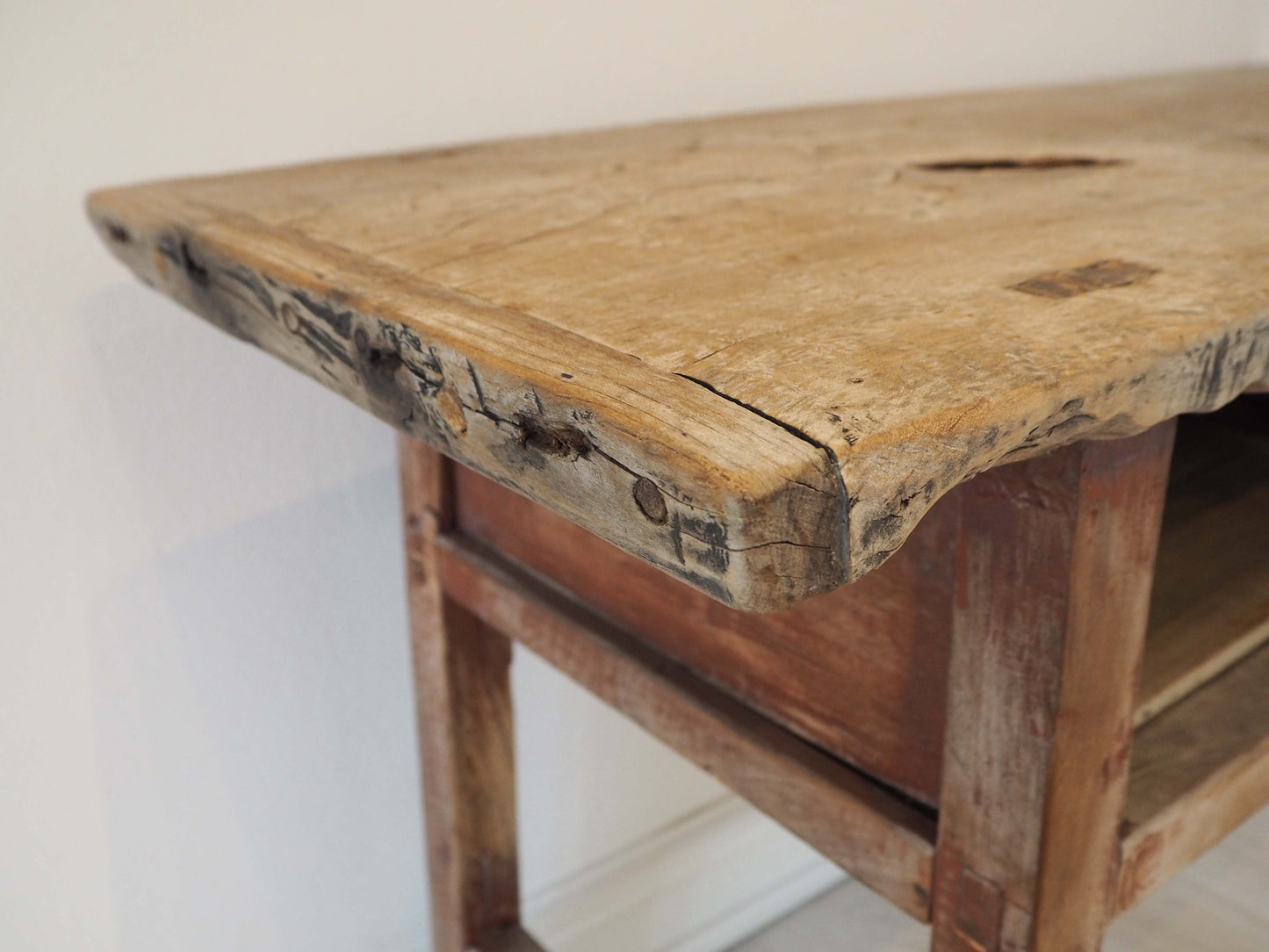Antique Chinese Elm Wooden School Desk Circa 1850 / Original Console Table