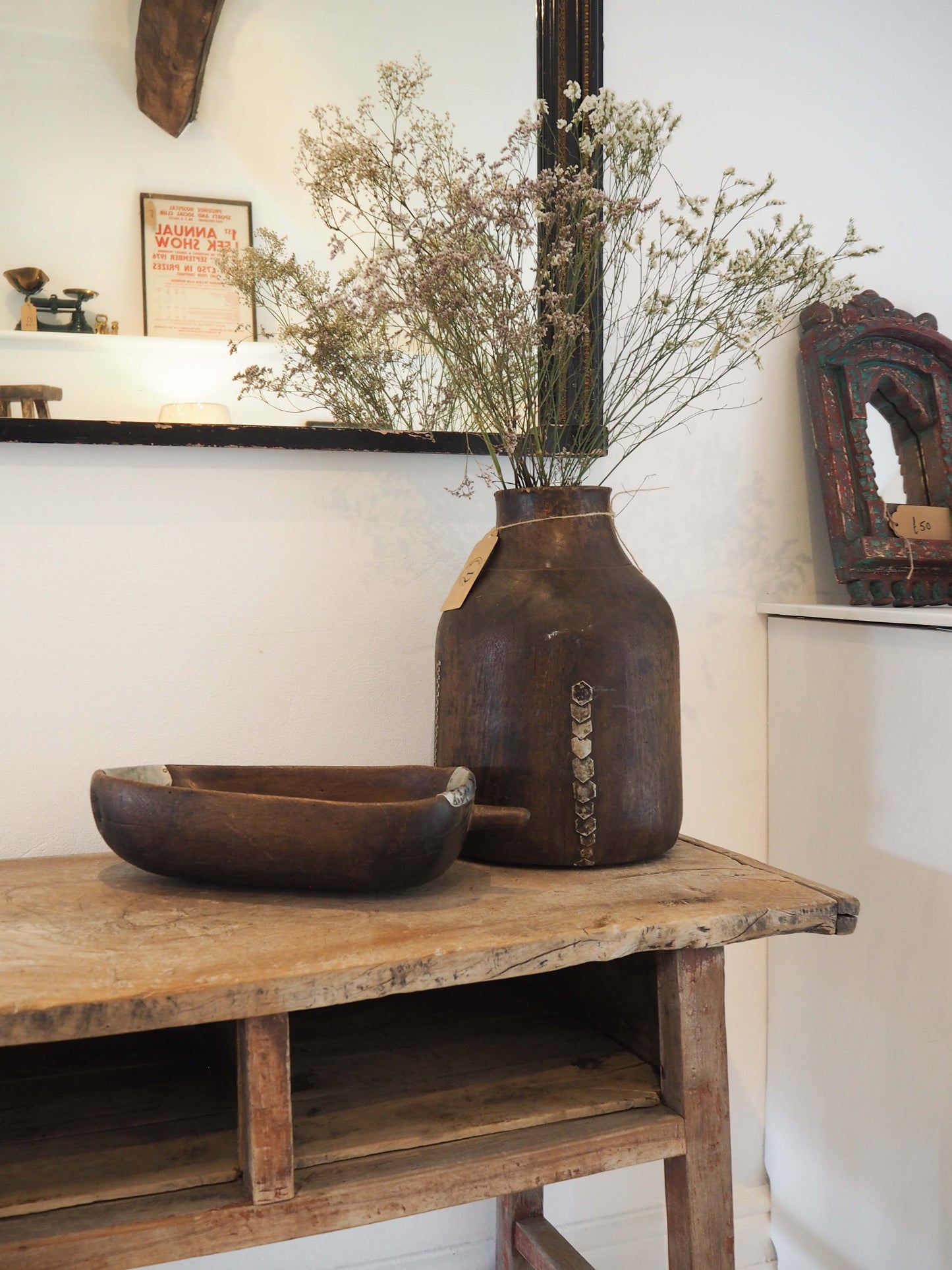 Antique Chinese Elm Wooden School Desk Circa 1850 / Original Console Table