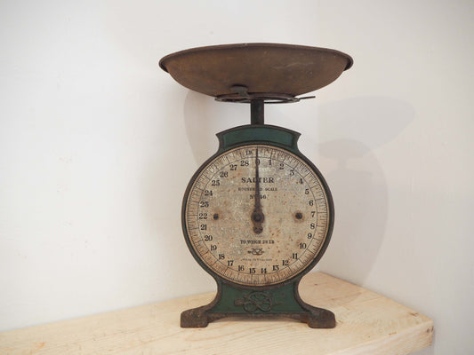 Vintage Retro Black Cast Iron Salter Scales Number 46 With Plate / Kitchen Decor