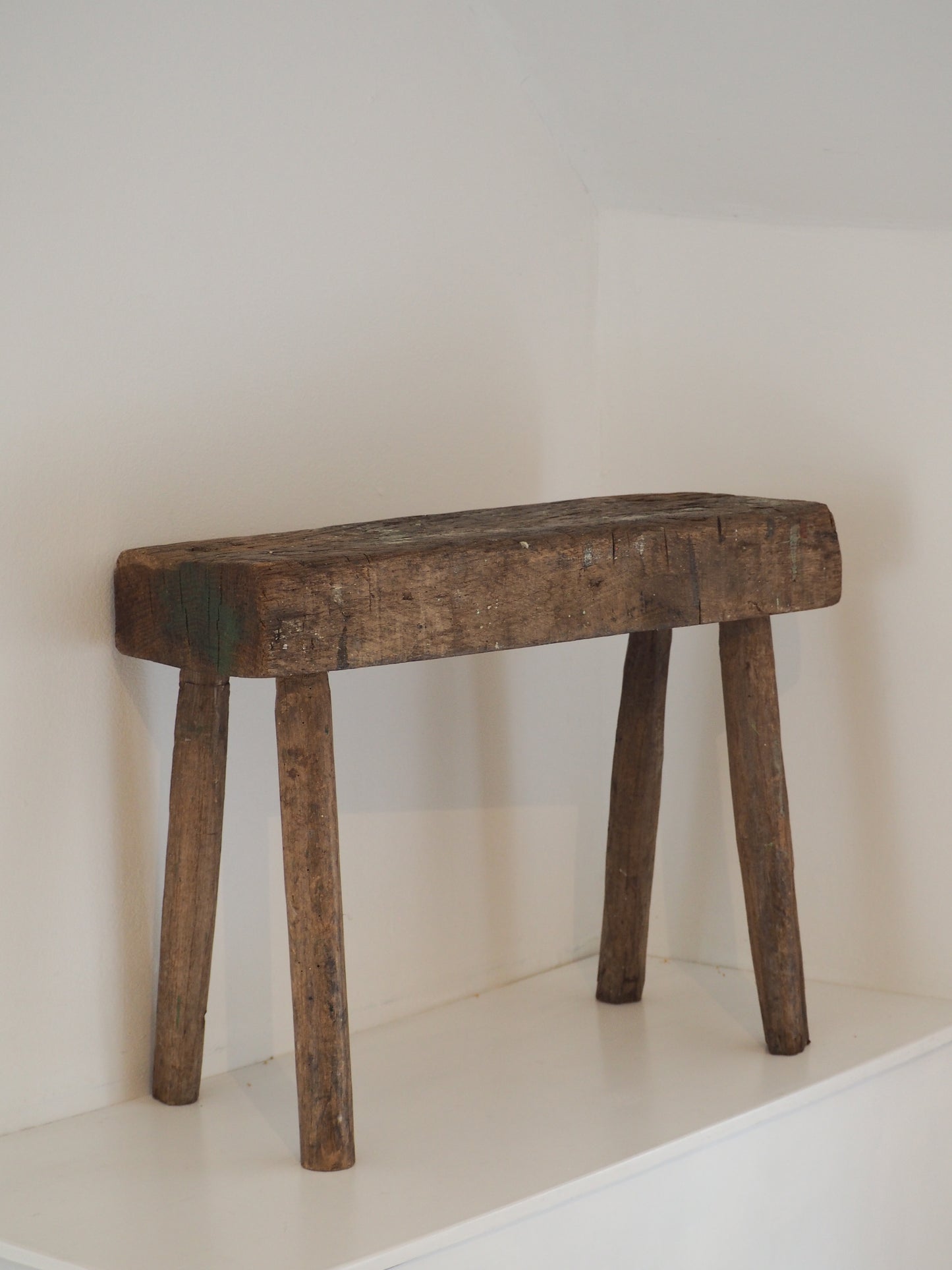 Antique Vintage Small Wooden Pig Bench / Rustic Farmhouse Stool